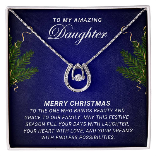 Christmas Gift for Daughter  - Lucky In Love  Necklace
