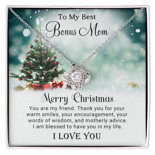 Bonus Mom - Best - Christmas Gift - Love Knot Necklace