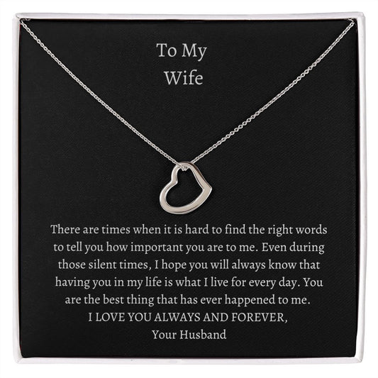 To My Wife Heart Necklace