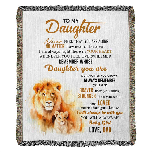 To My Daughter - Blanket From Dad - Heirloom Woven Blanket