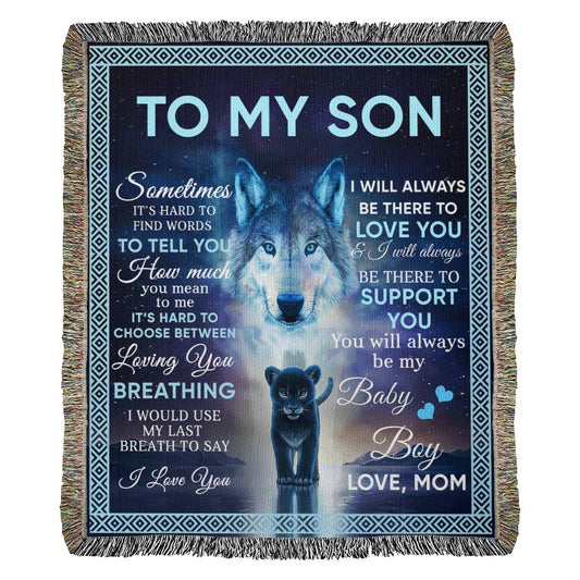 To My Son Blanket - Gift From Mom - Heirloom Woven Blanket