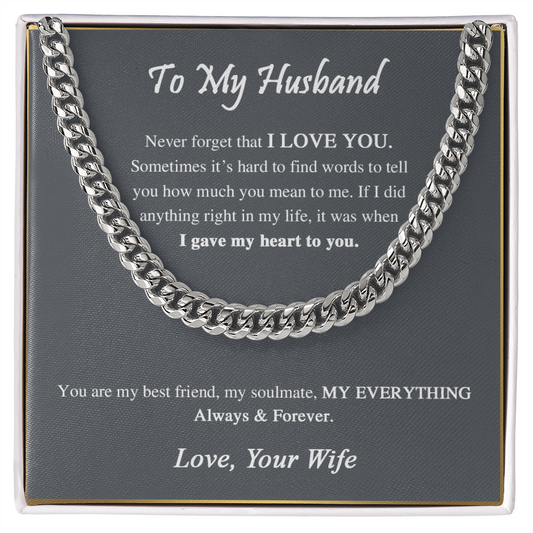 To My Husband - Cuban Link Chain