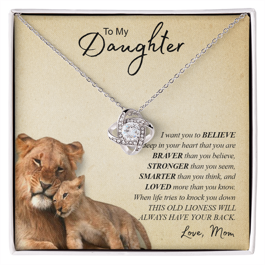 To My Daughter - Love Knot Necklace